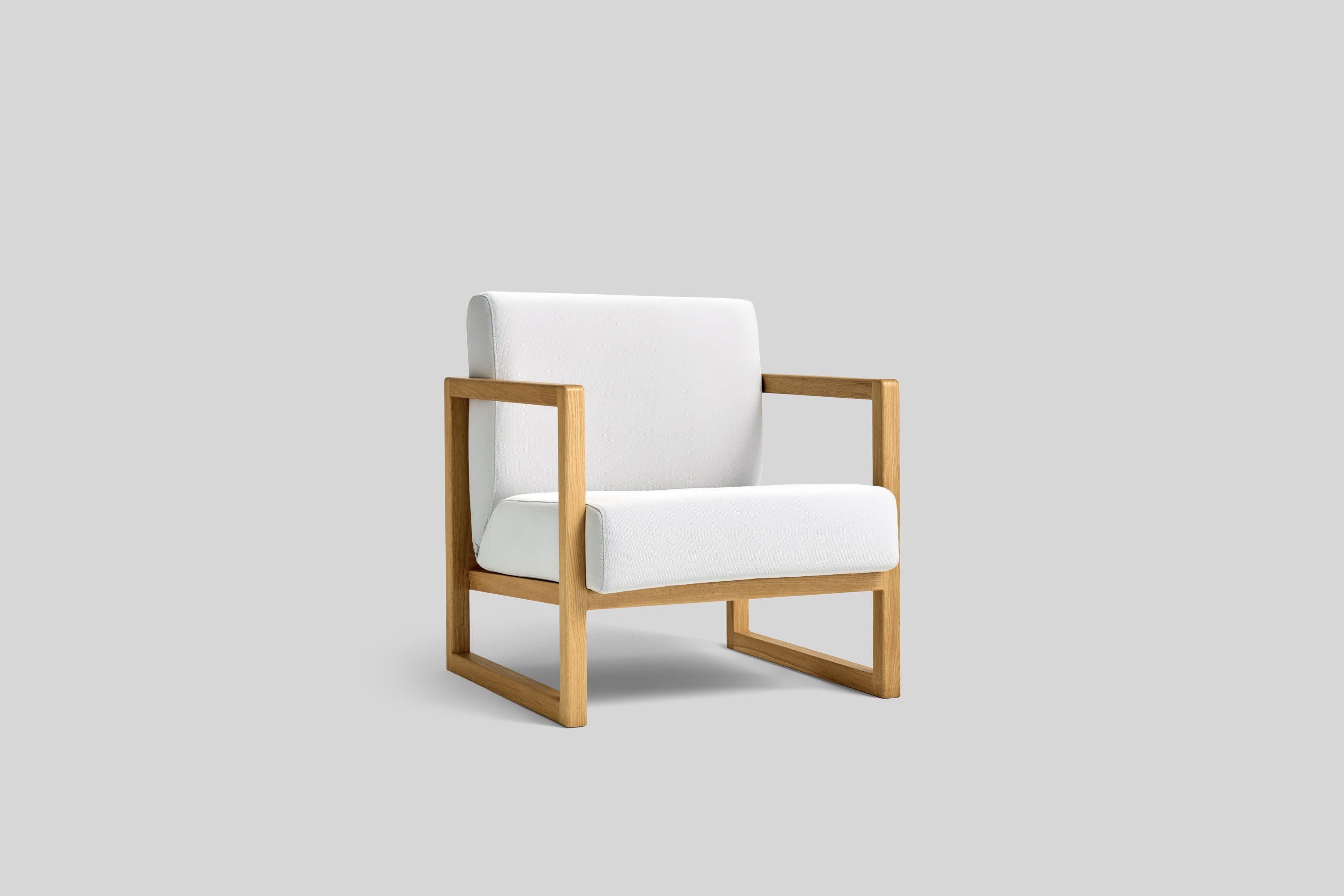 Cube nowoczesny z drewnianą ramą fotel do salonu