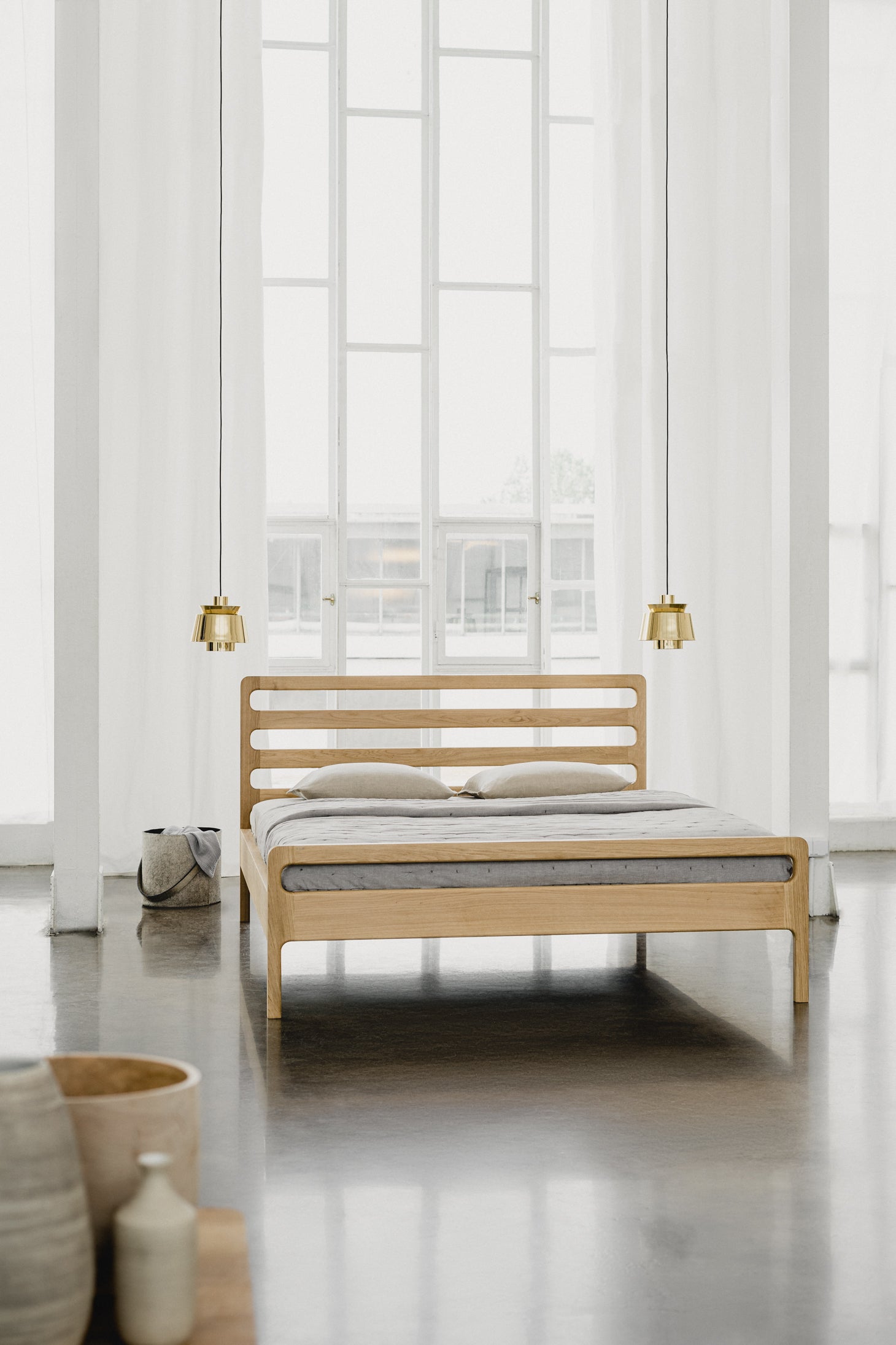 HARMONY - dębowe nowoczesne łóżko do sypialny